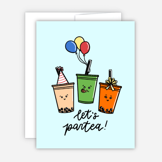 Greeting Card - Let's Partea Boba Card