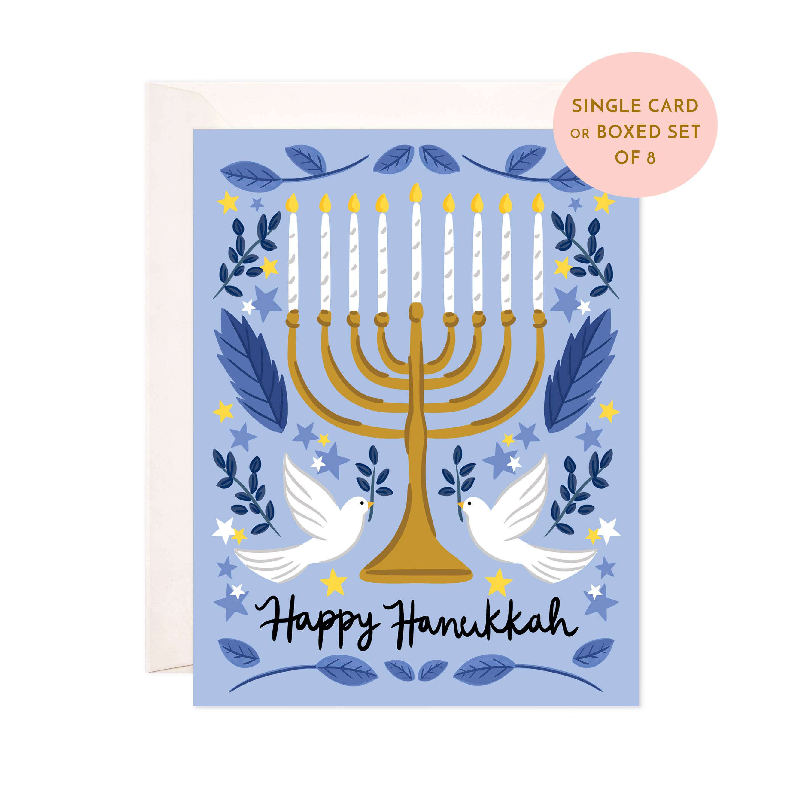 Greeting Card - Doves Hanukkah