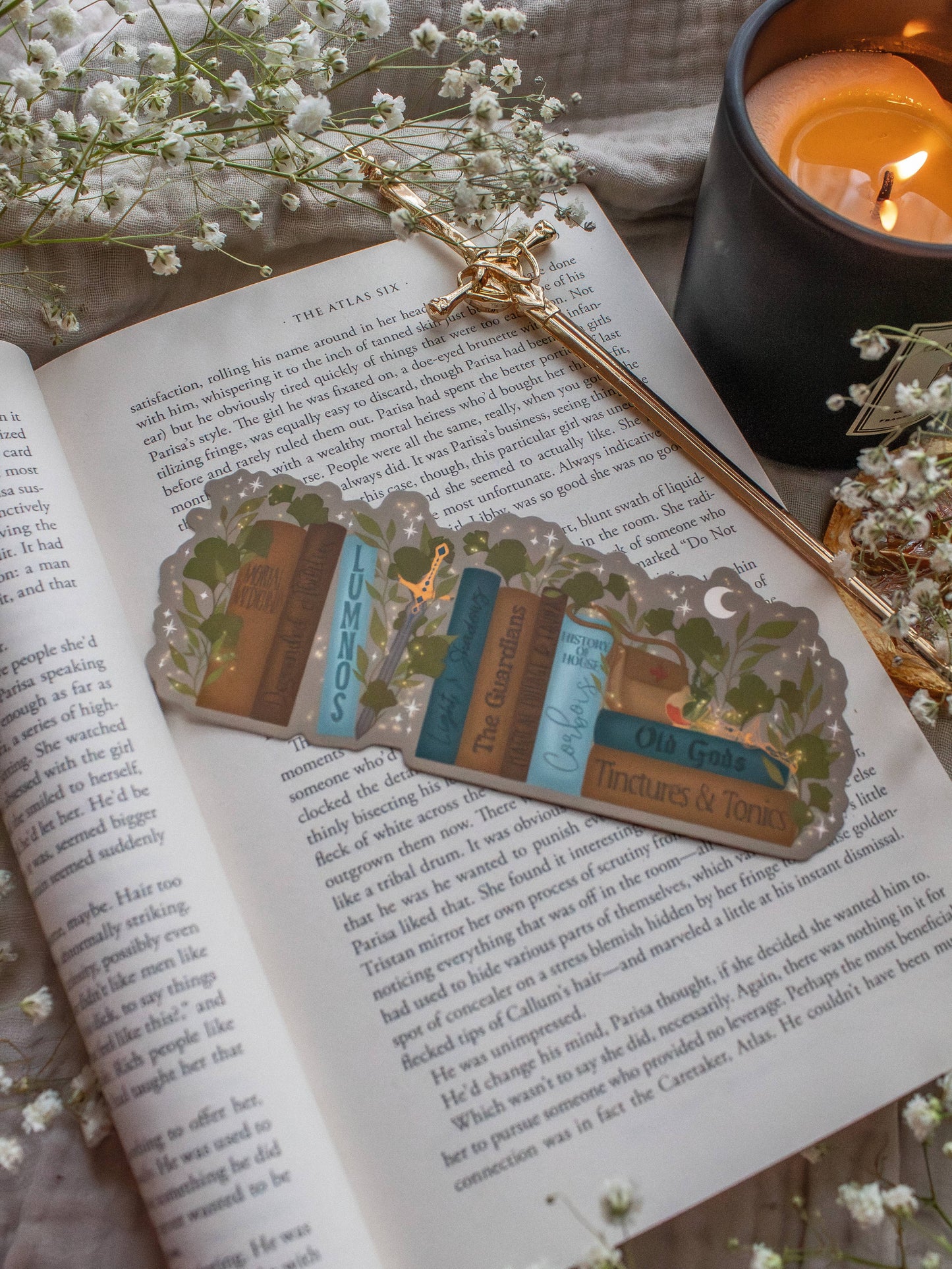 Diem's Bookshelf Die-Cut Bookmark | Everflame