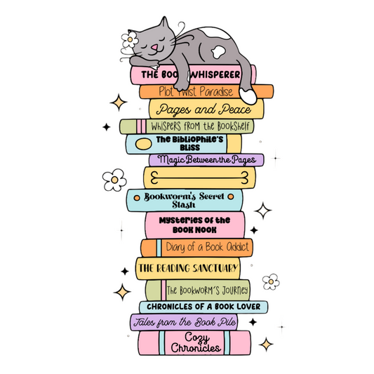 Magnetic Bookmark - Cat Book Stack