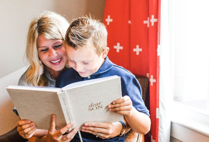 Dear Son Childhood Keepsake Book | Gift for Mom or Spouse: Gray