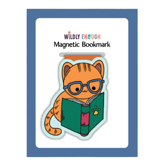Magnetic Bookmark - Cat Reading