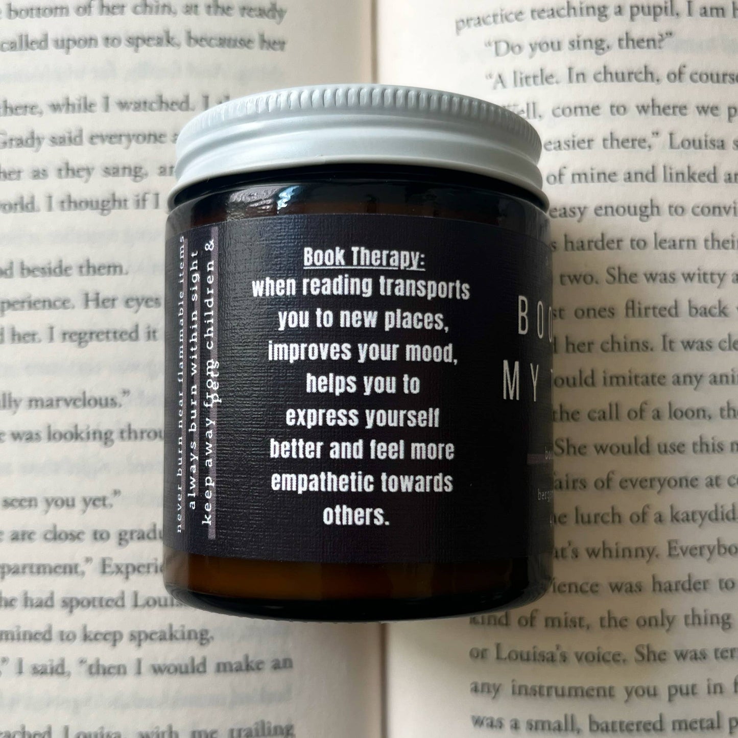 Books Are My Therapy -  Bookish Candle | Book Themed Candle: No, just the candle