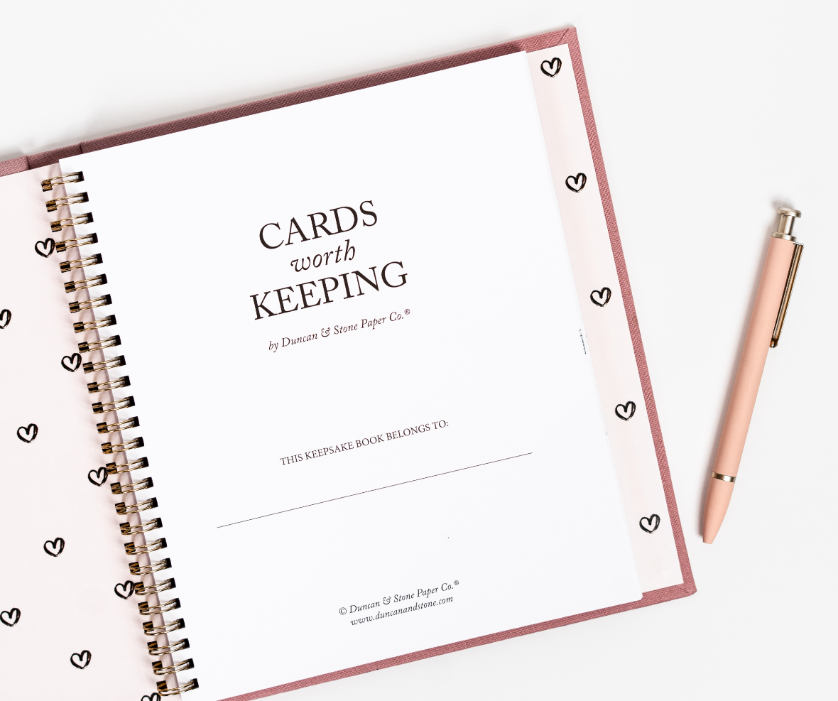 Cards Worth Keeping Journal | Birthday Card Organizer Book: Pink