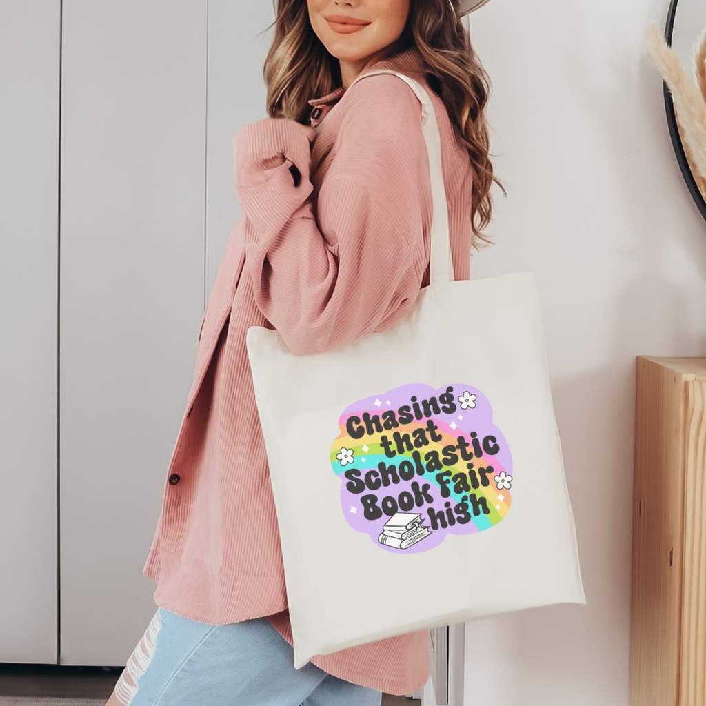 Tote Bag - Chasing That Scholastic Book Fair High