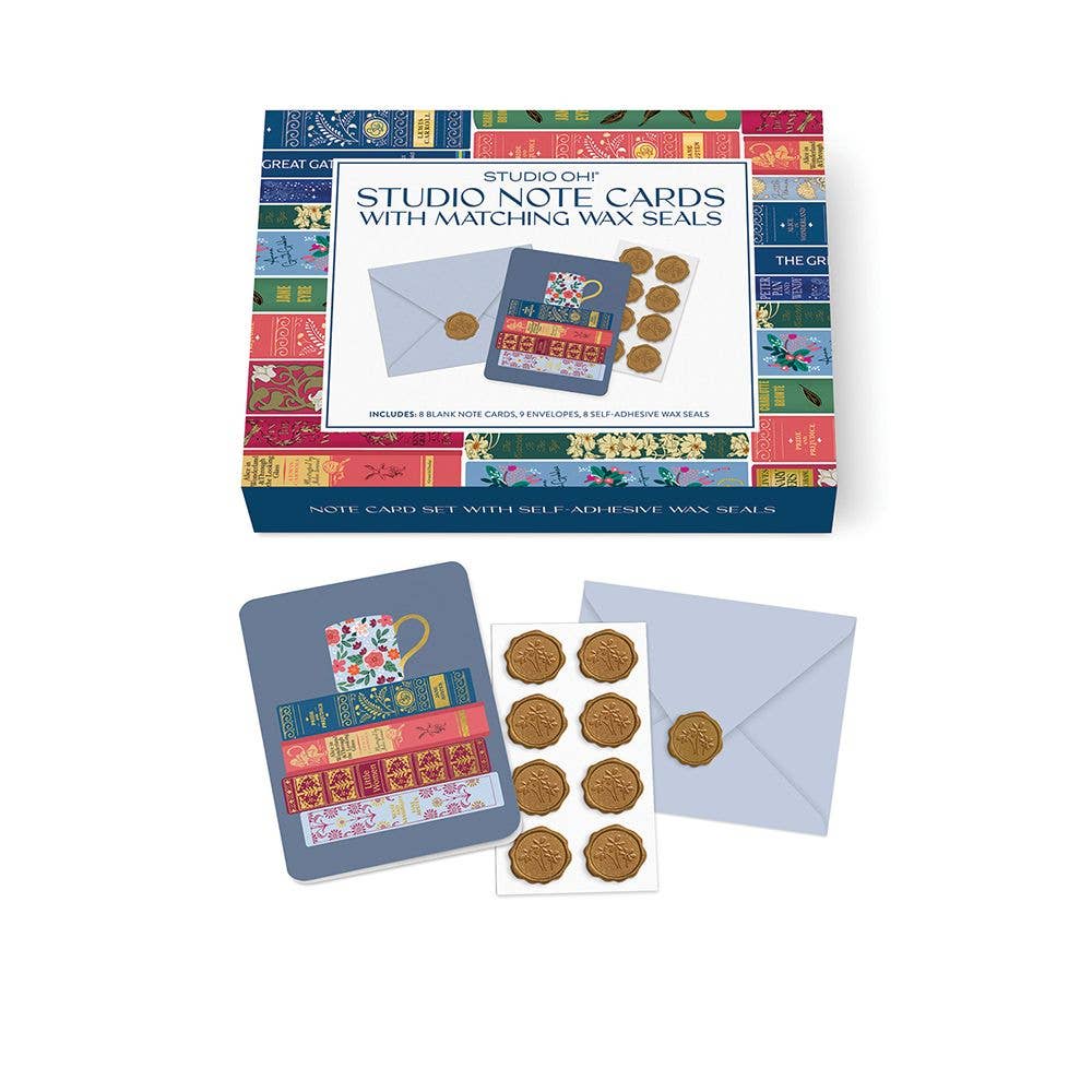 Fully Booked Note Card Set with Matching Wax Seals - Bookish