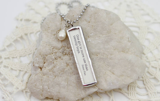 Peter Pan One Girl Book Quote Soldered Charm Necklace