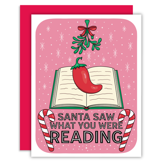 Greeting Card - Santa Saw What You Were Reading