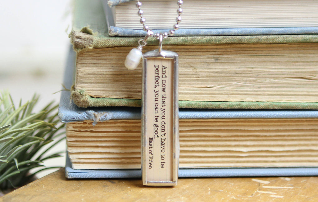 East of Eden John Steinbeck Literary Book Charm Necklace