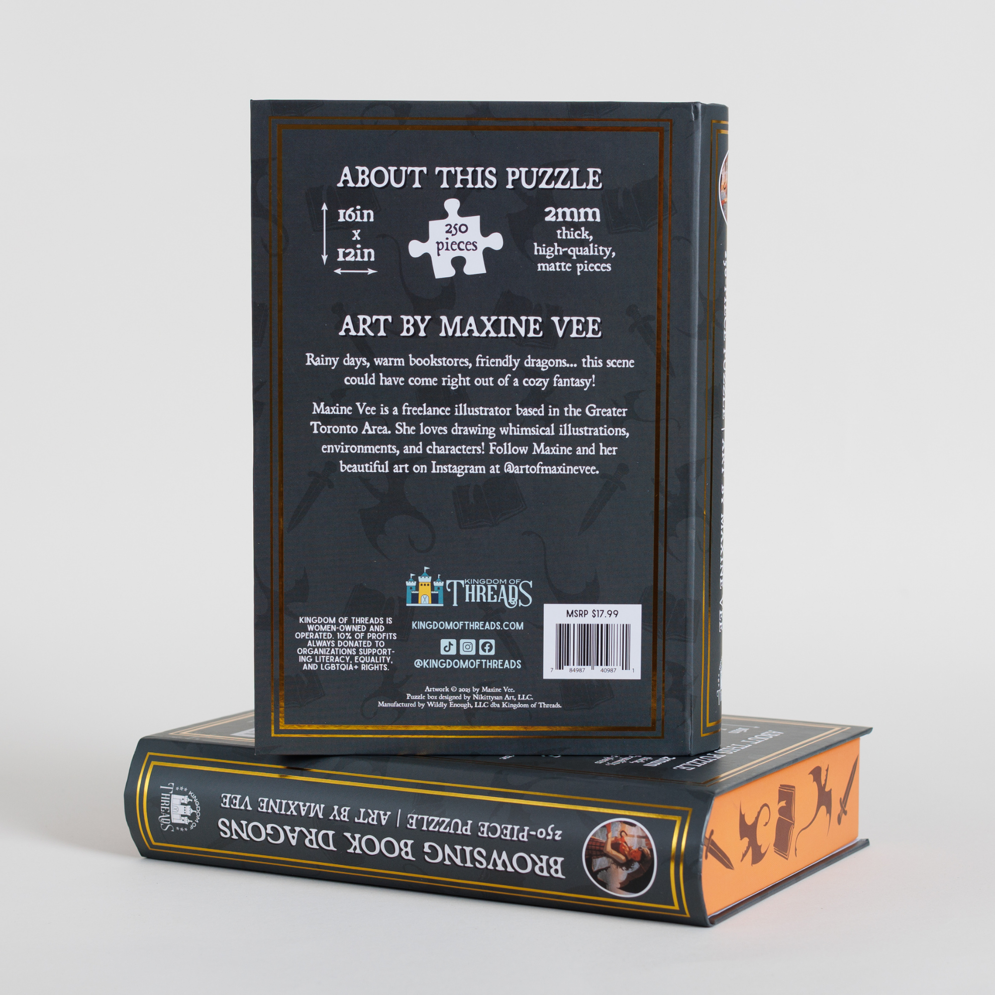Browsing Book Dragons Keepsake Puzzle