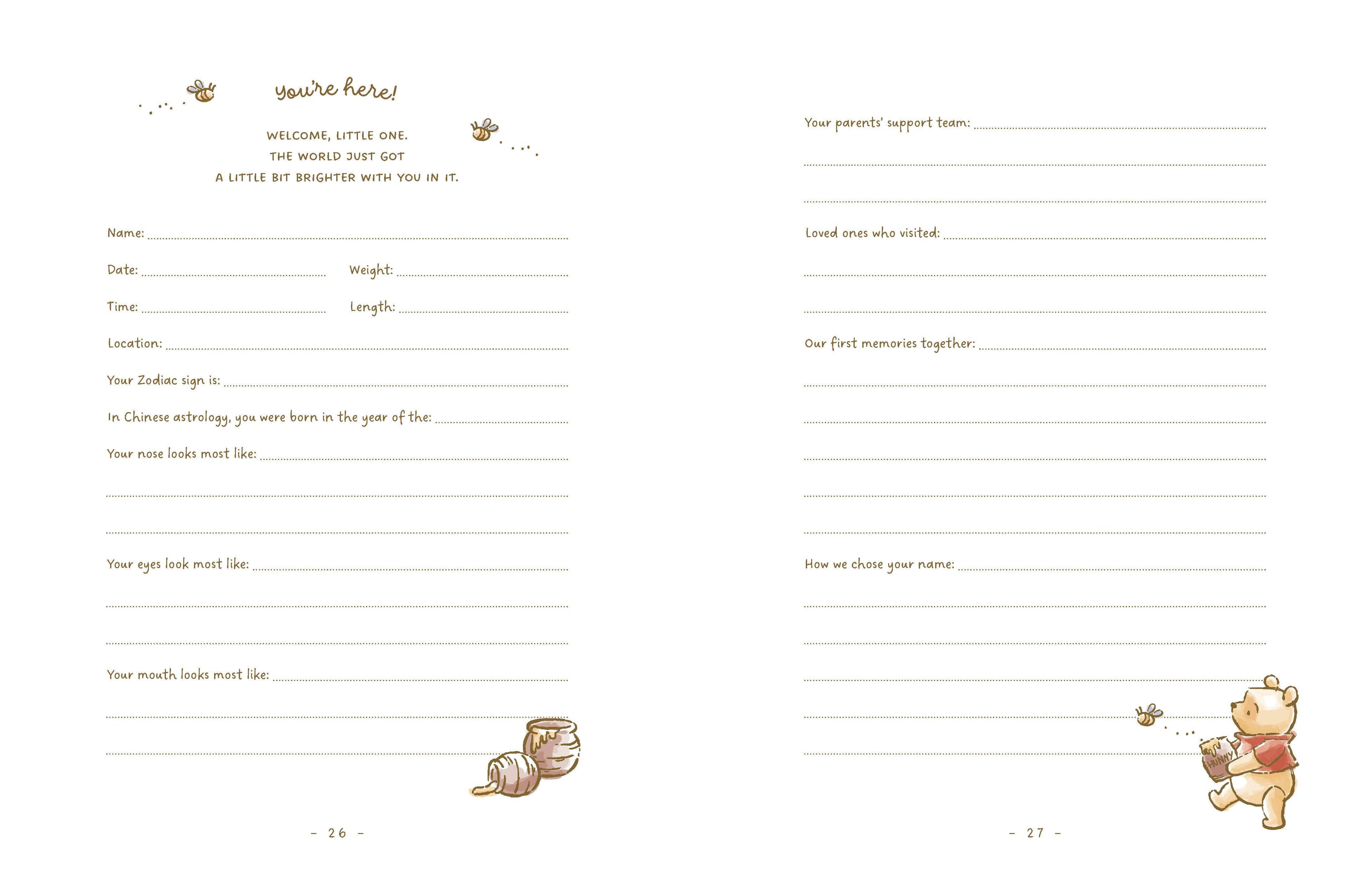 Disney Winnie the Pooh Baby Book