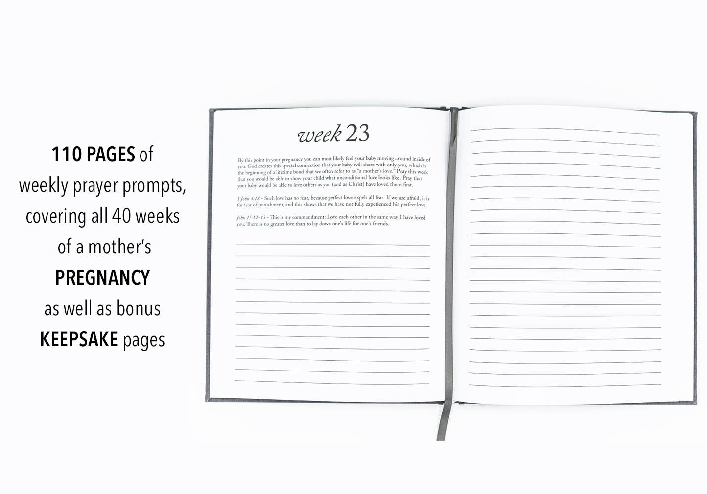 Dear Baby: A Pregnancy Prayer Journal & Memory Book for Moms: Gray