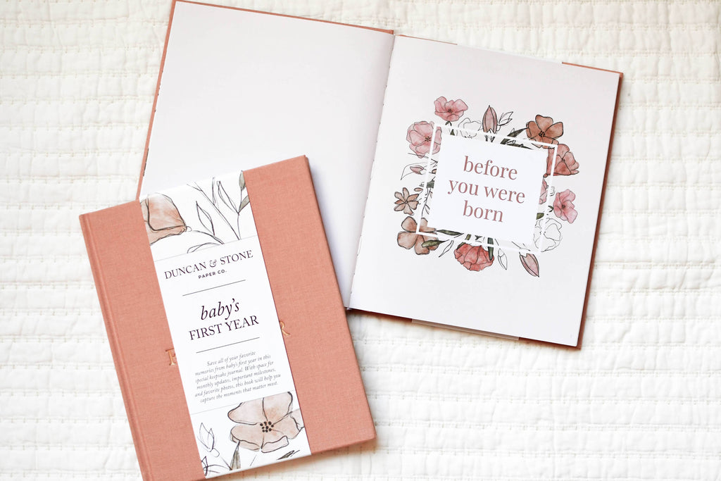 Baby's First Year Memory Book & Photo Album | Mother's Day: Dusty Rose