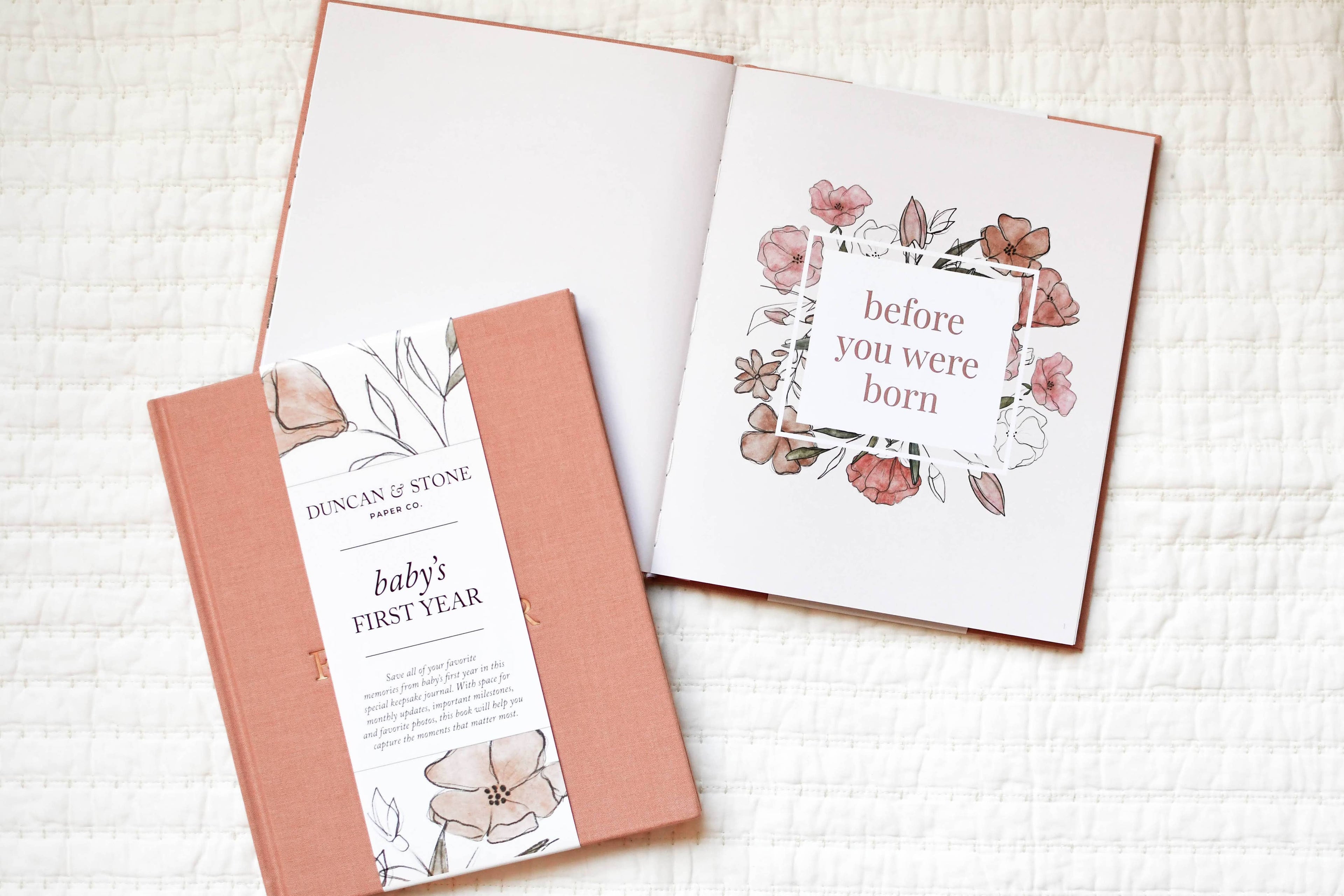 Baby's First Year Memory Book & Photo Album | Mother's Day: Dusty Rose