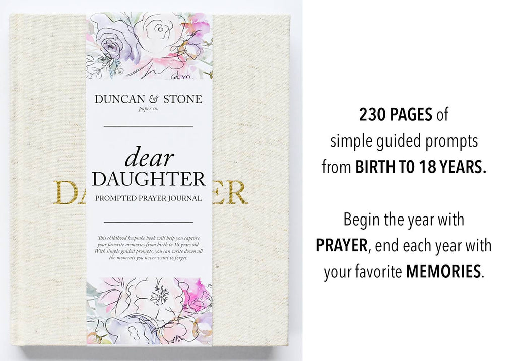 Dear Daughter Childhood Keepsake Book | Mother's Day Gift: Cream