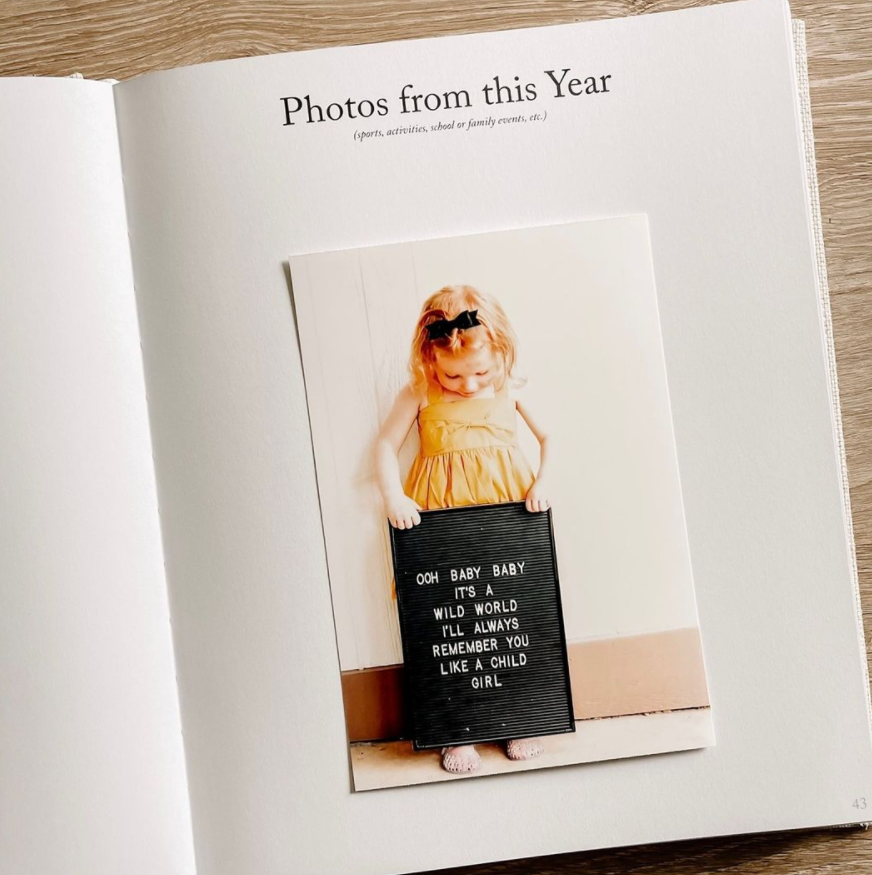Dear Daughter Childhood Keepsake Book | Mother's Day Gift: Cream