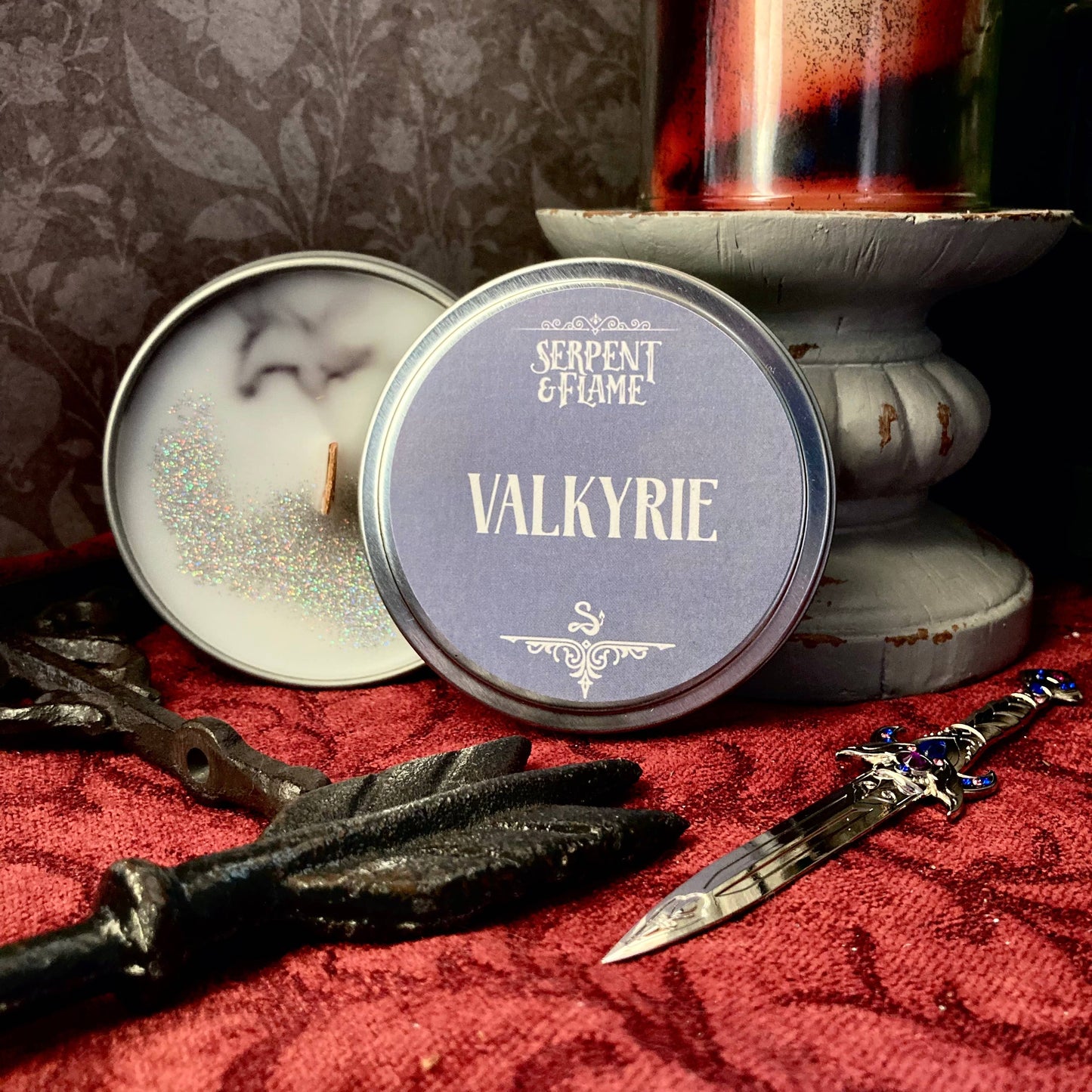 Candle - Valkyrie Candle, Ozone Charcoal Birch: 6.5oz Candle Tin