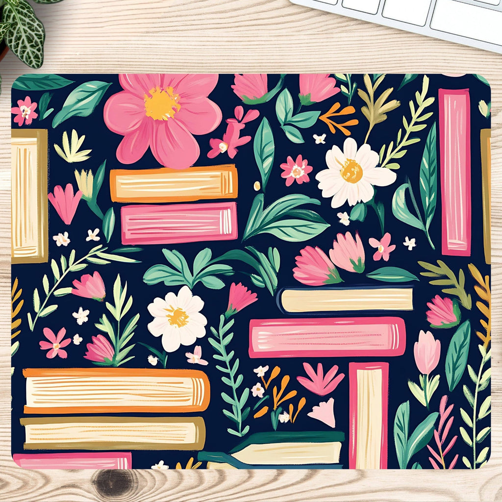 Mouse Pad - Floral Books