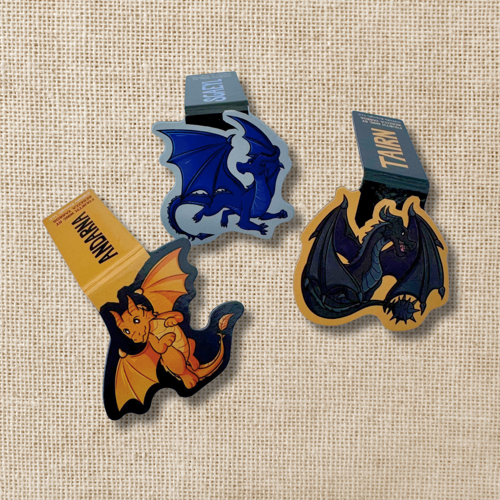 Yarros - Magnetic Bookmark Set - Fourth Wing Dragons