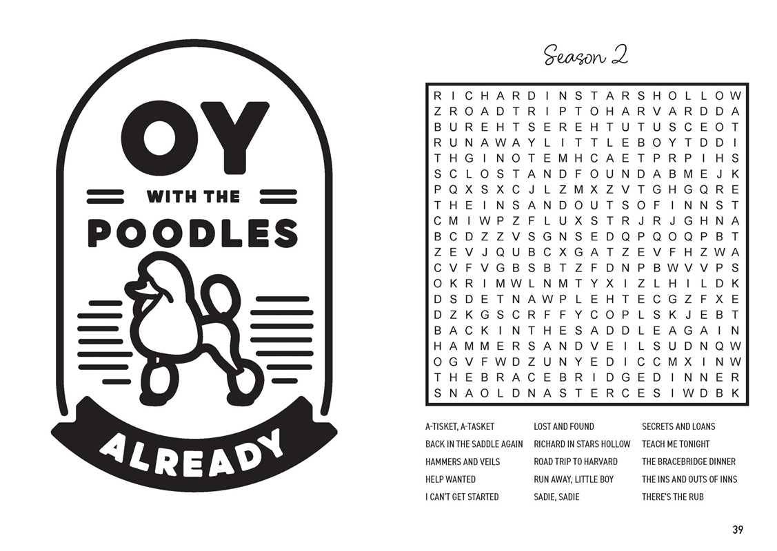 Gilmore Girls Word Search and Coloring Book