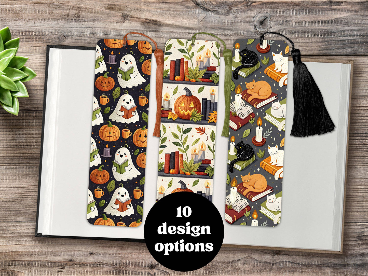 Metal Bookmark - Halloween Moons and Stars
