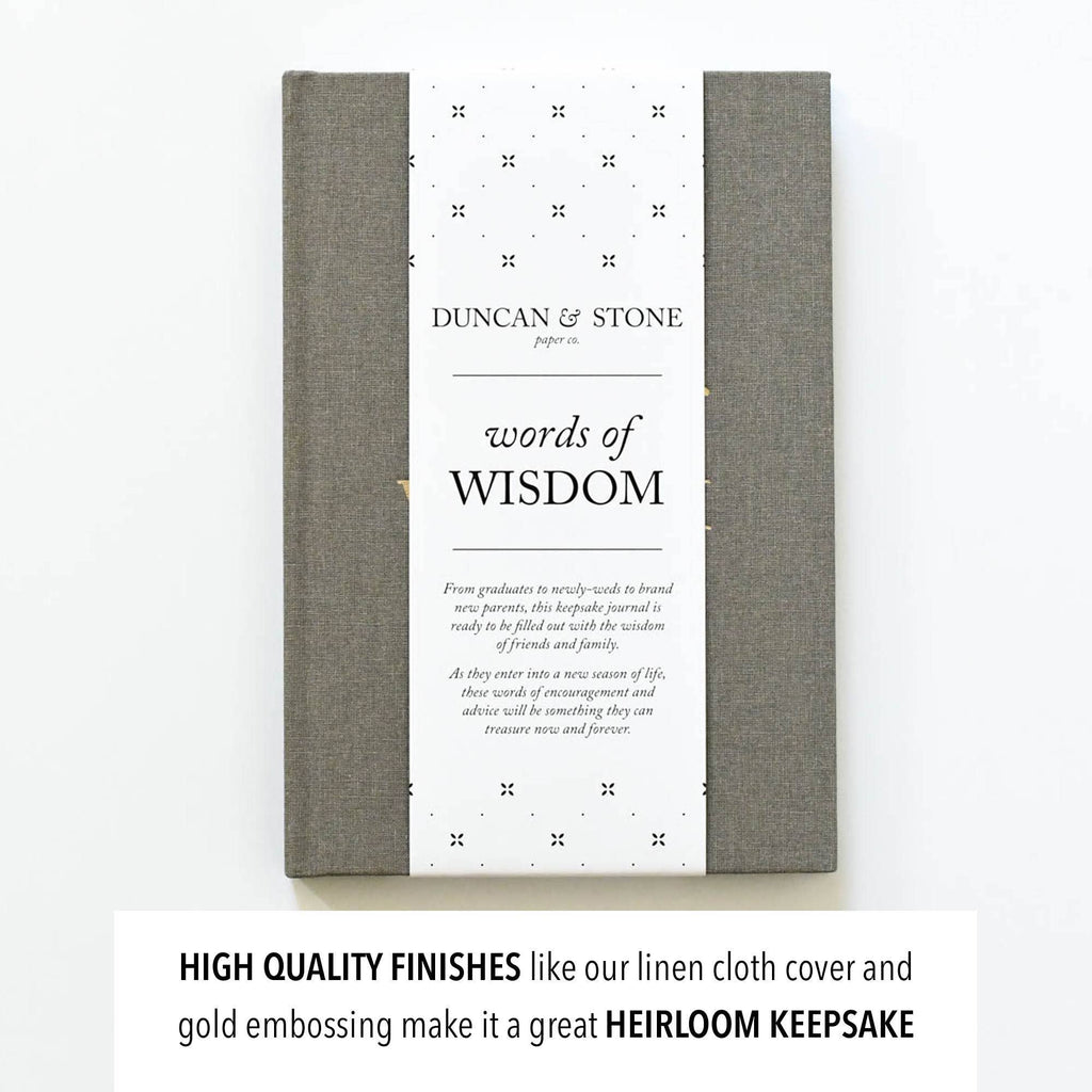 Words of Wisdom Journal for Wedding Guest Book | Graduation