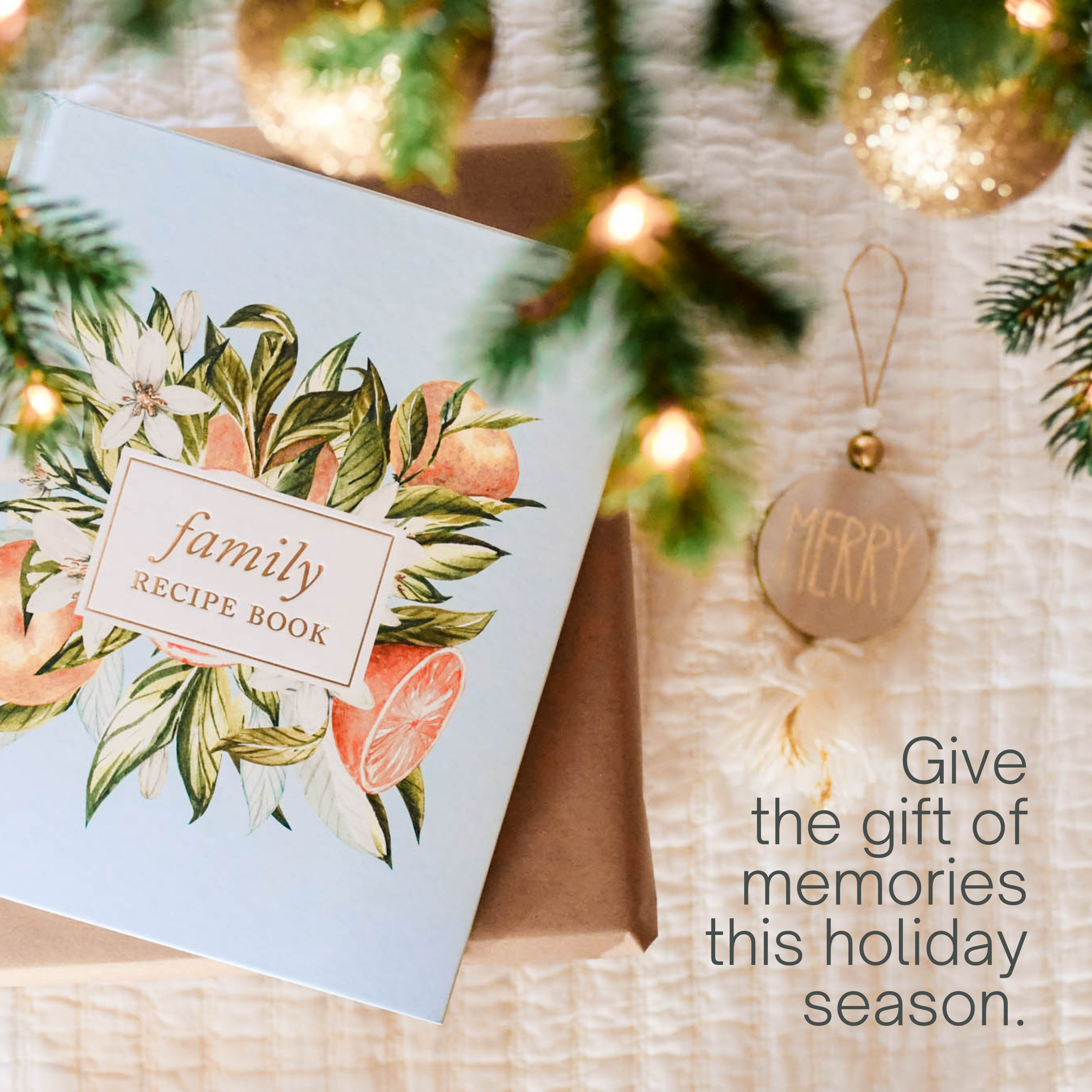Family Recipe Book & Keepsake Journal | Christmas Gift