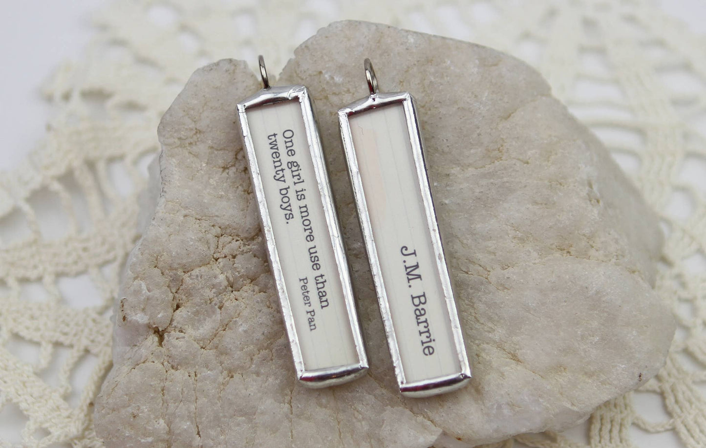Peter Pan One Girl Book Quote Soldered Charm Necklace