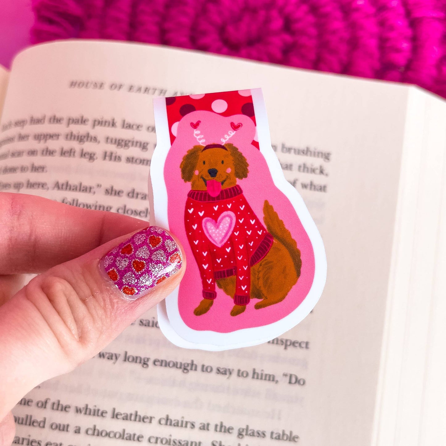 Emily Cromwell Designs - Valentine Dog Magnetic Bookmark