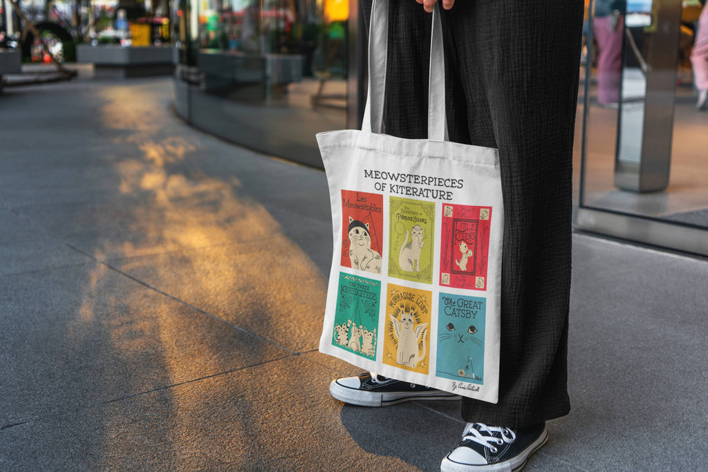 Tote Bag - Meowsterpieces of Kiterature