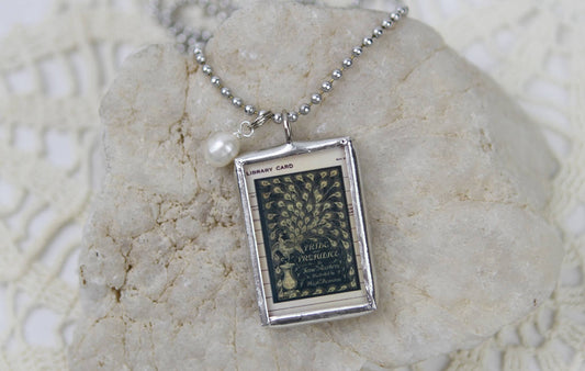 Pride and Prejudice Vintage Book Cover Charm Necklace
