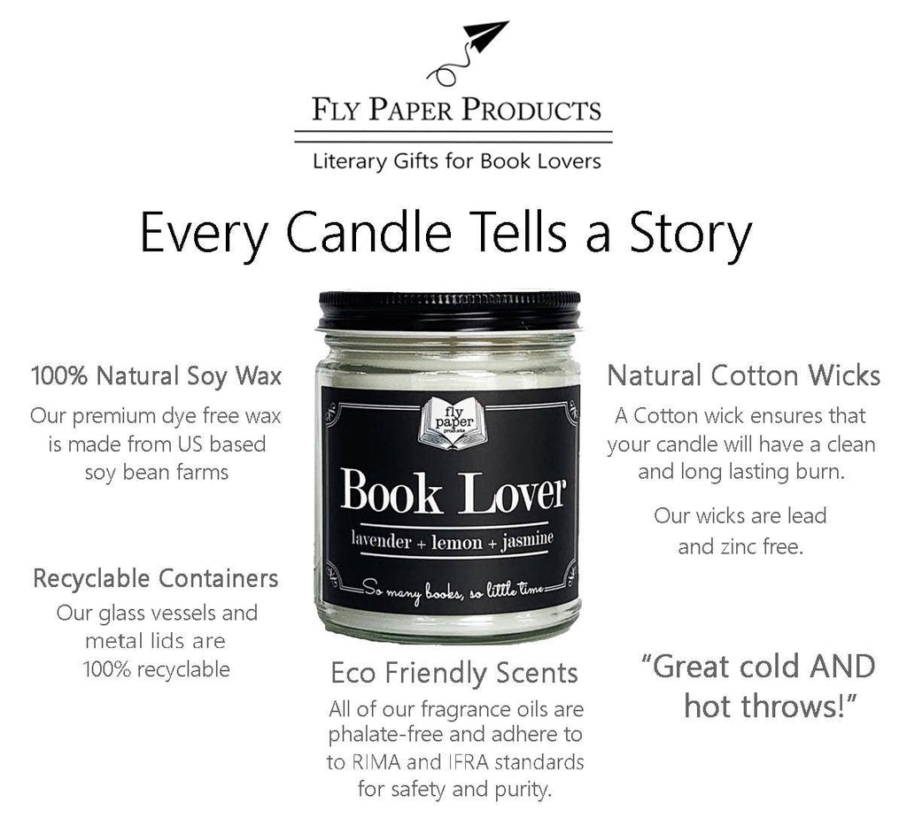 Candle - Burn Candles NOT Books 9oz Glass Soy