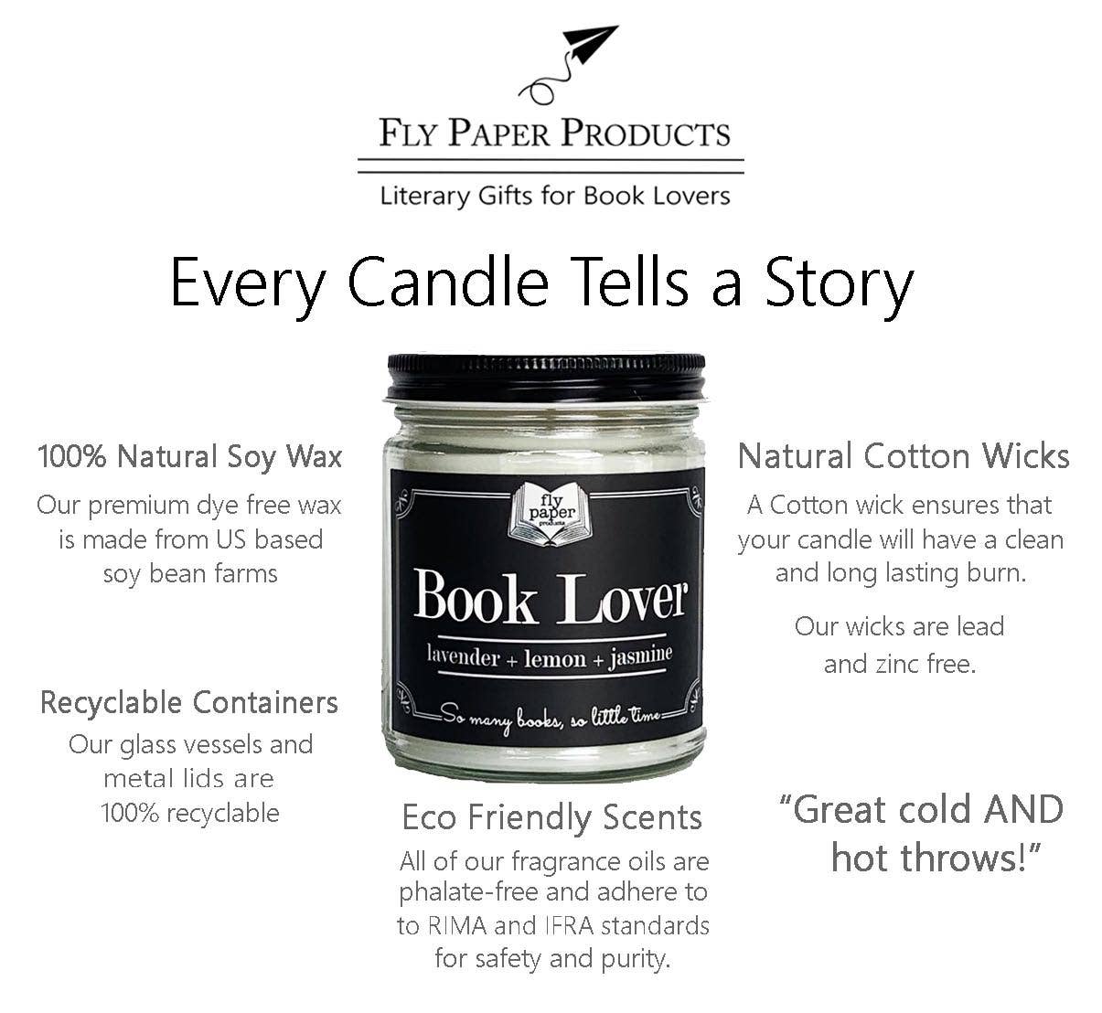 Candle - Burn Candles NOT Books 9oz Glass Soy