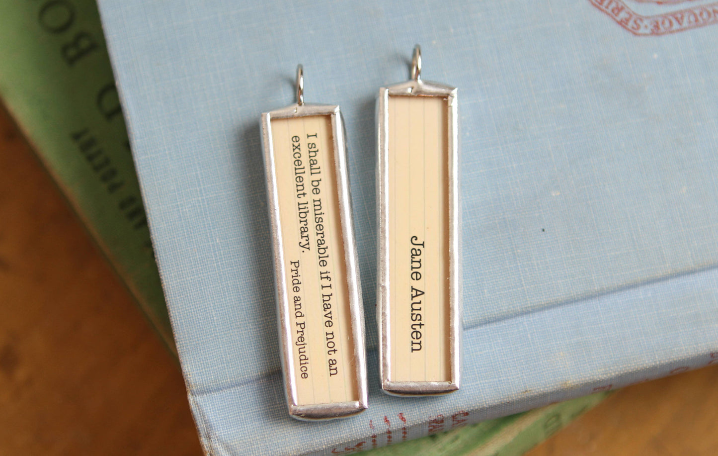 Pride & Prejudice Jane Austen Library Book Charm Necklace