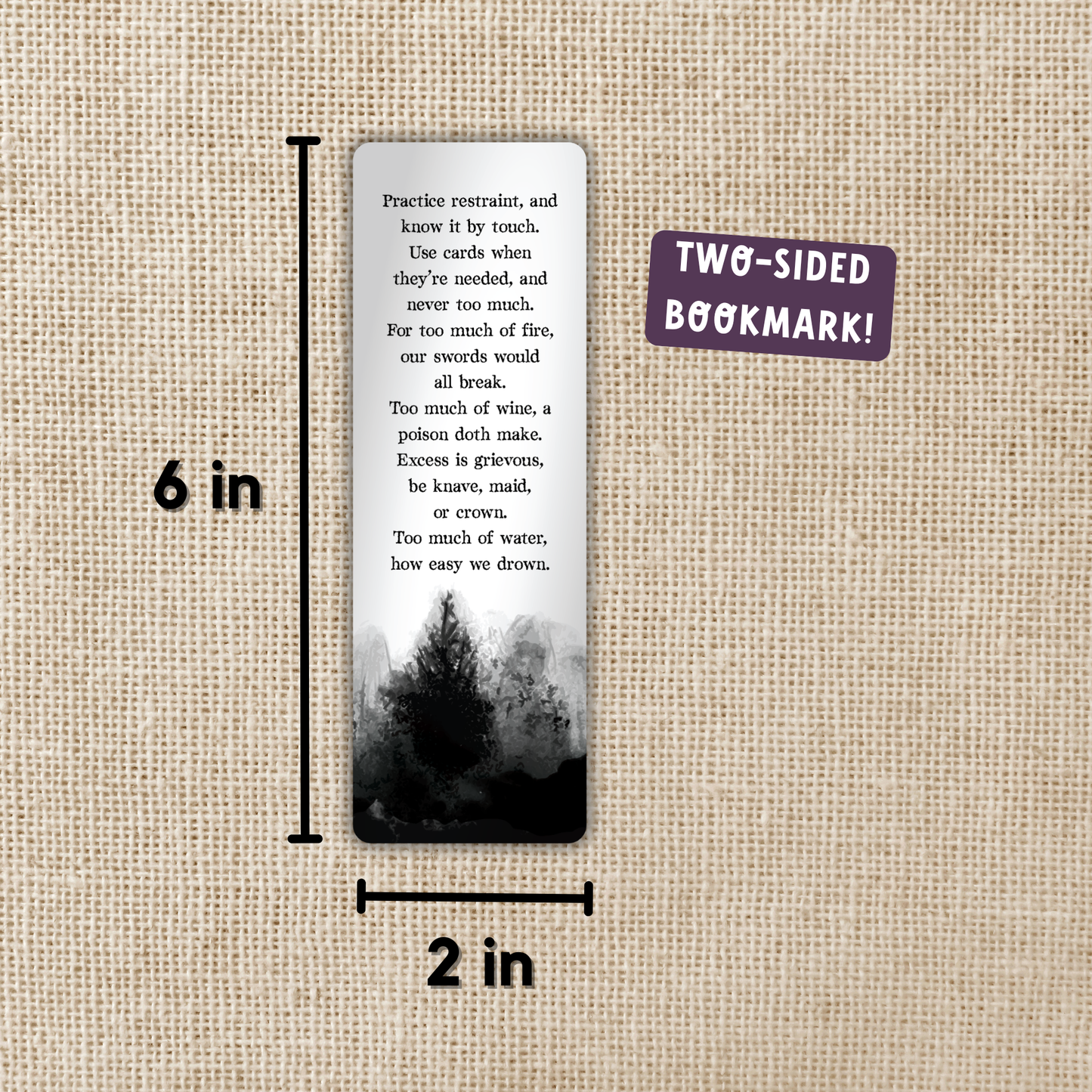 Practice Restraint Bookmark | One Dark Window