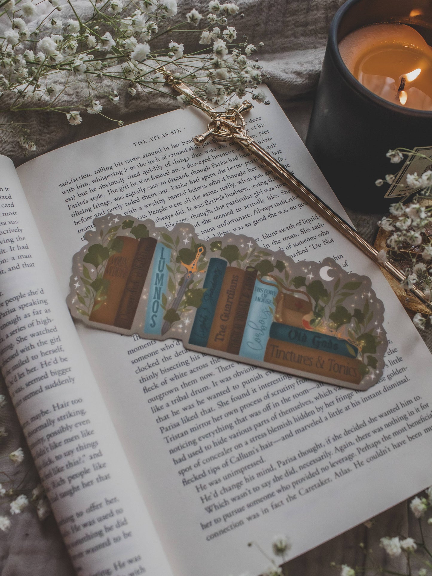 Diem's Bookshelf Die-Cut Bookmark | Everflame