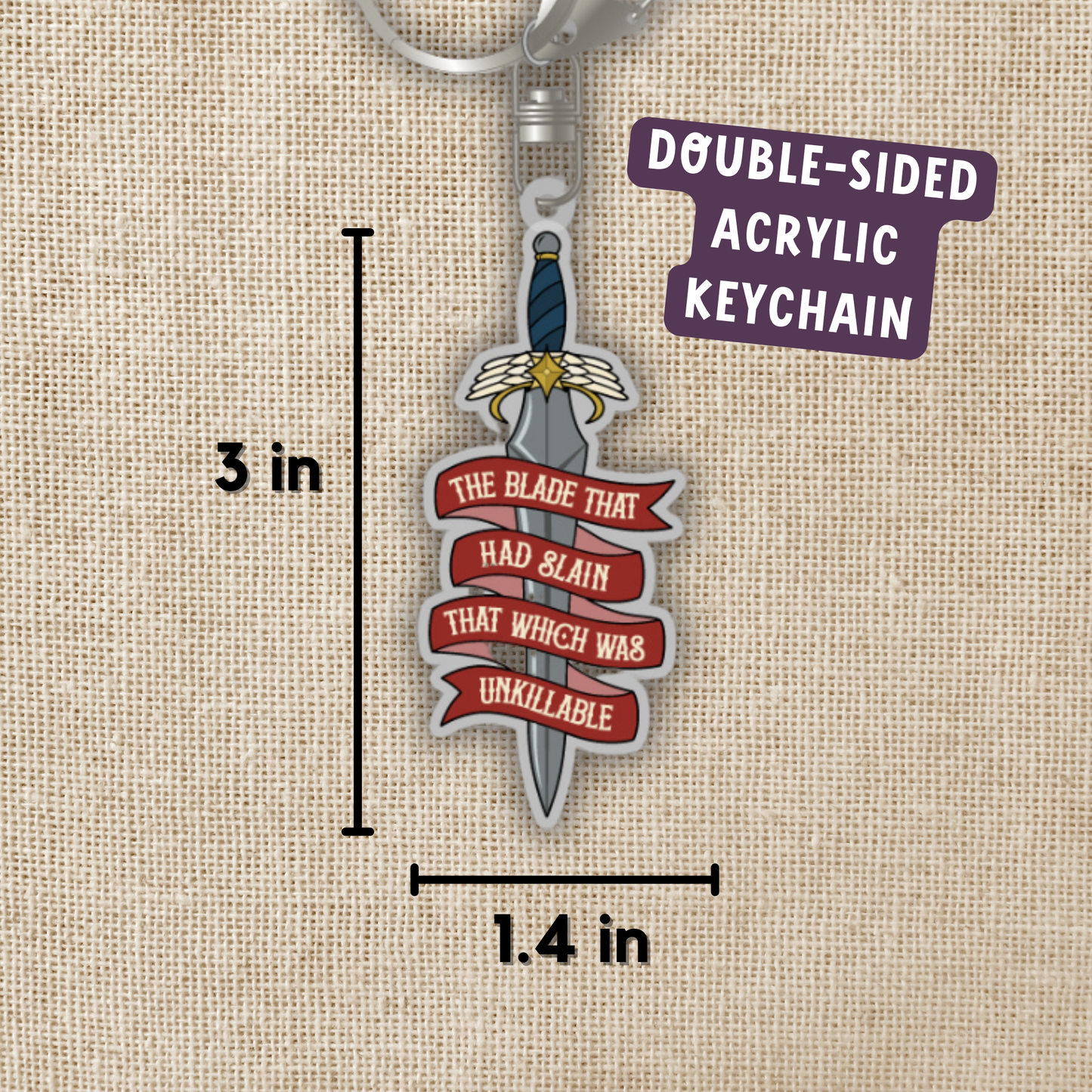 Keychain - Starborn Sword Quote - Crescent City