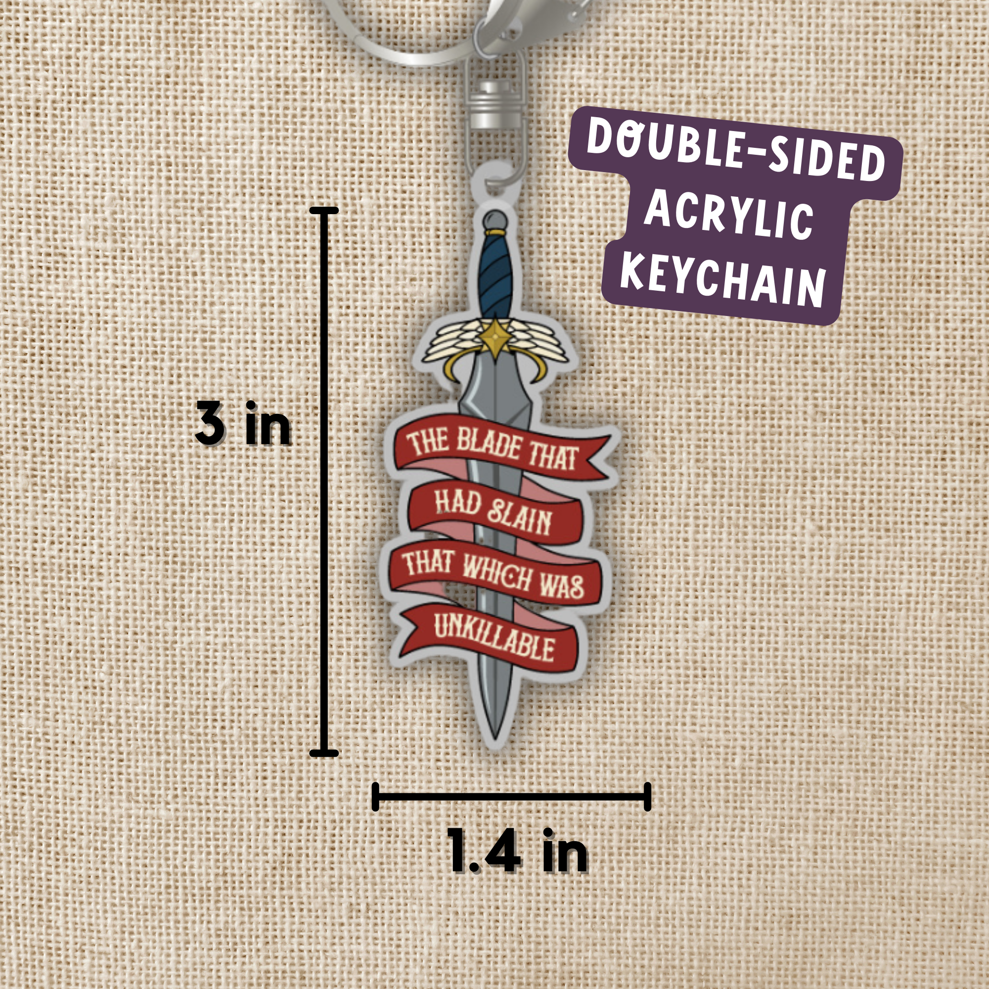 Keychain - Starborn Sword Quote - Crescent City