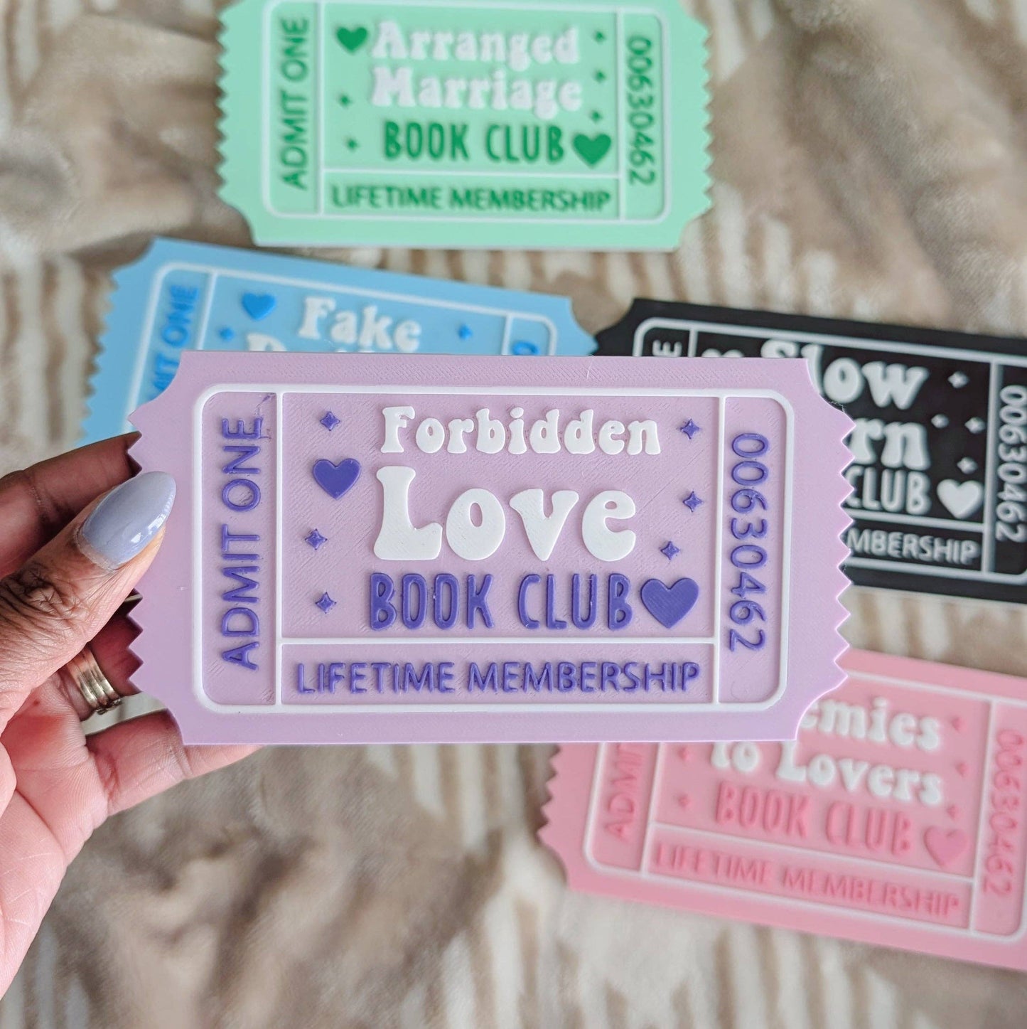 Bookshelf Sign - Romance Reader Book Ticket: Enemies To Lovers