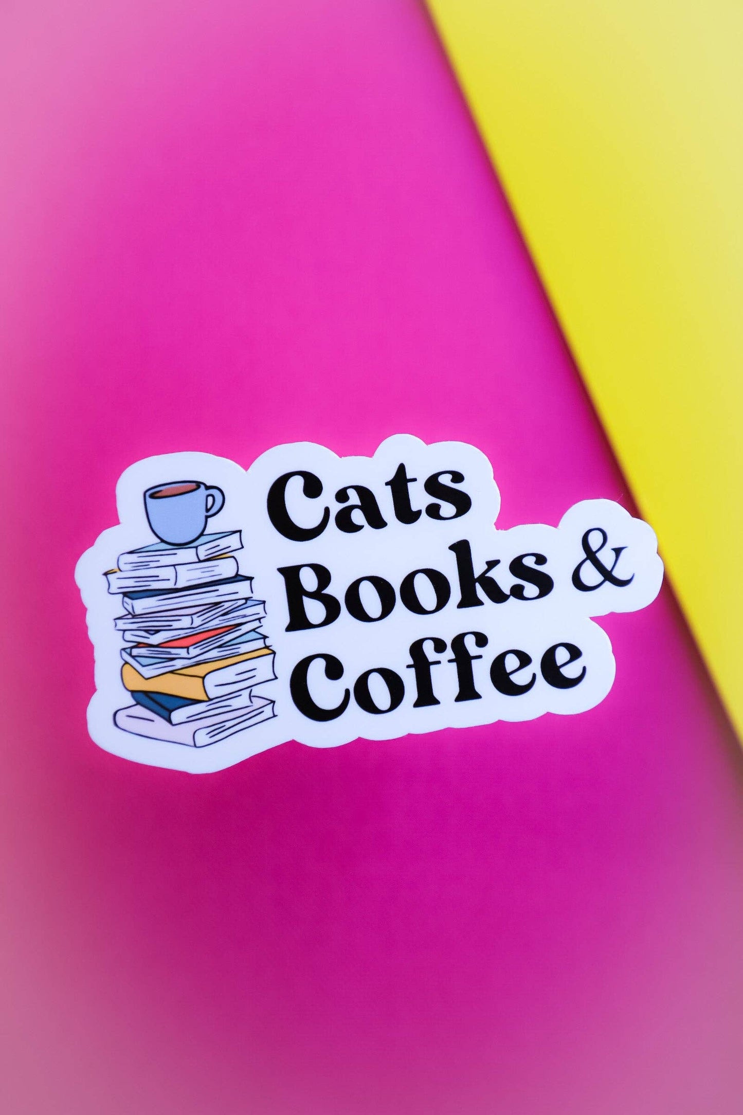 Furever Booked - Cats, Books, & Coffee Sticker