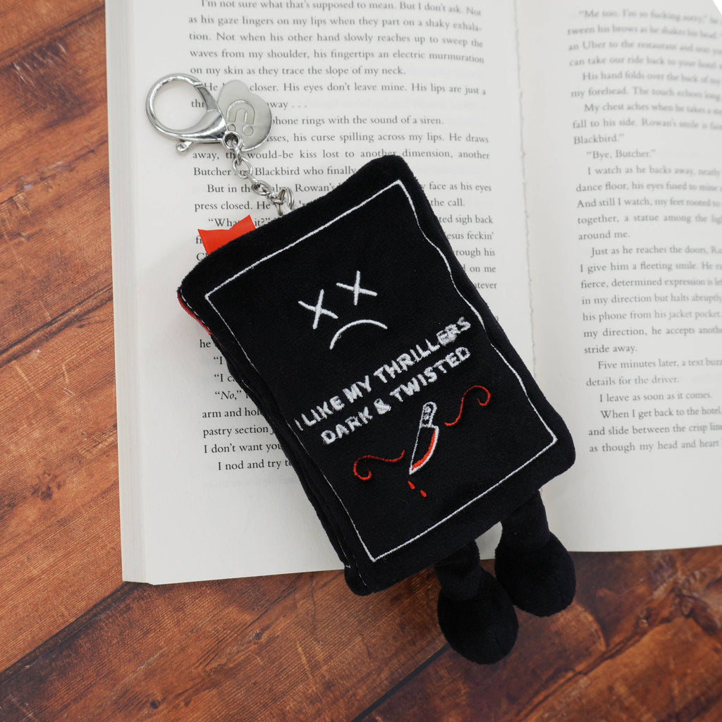 Bag Charm - Plush I Like My Thrillers Dark & Twisted Book