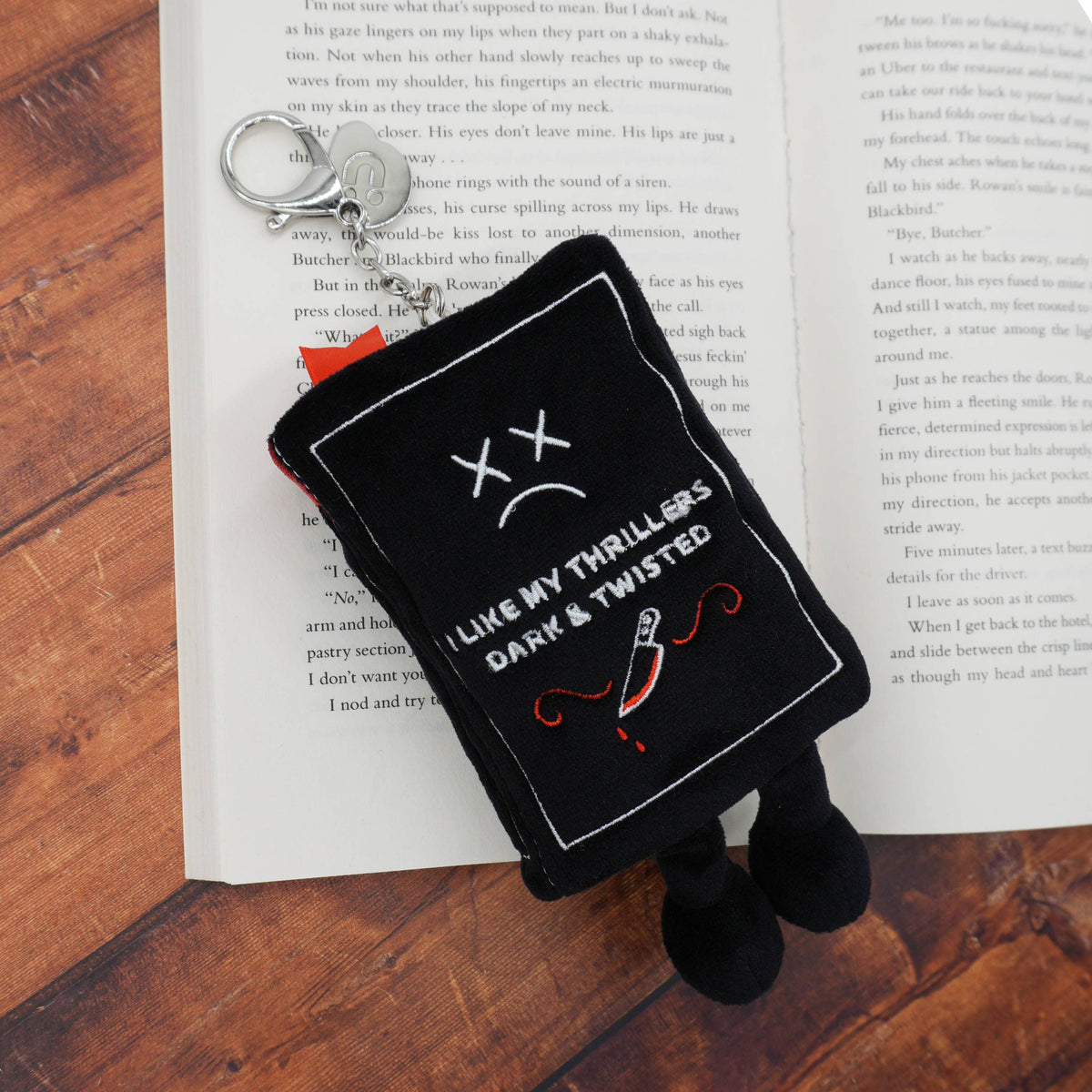 Bag Charm - Plush I Like My Thrillers Dark & Twisted Book