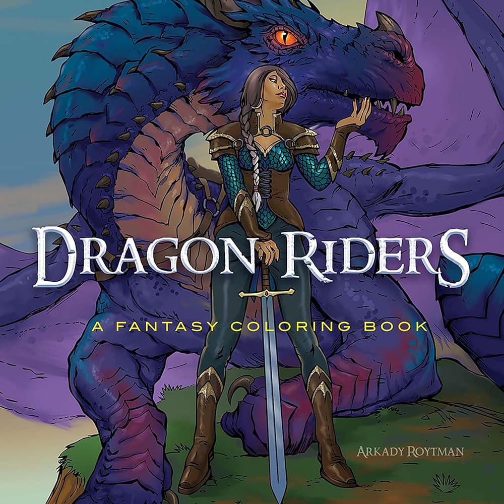 Dragon Riders: A Fantasy Coloring Book (Dover Adult Coloring Books) cover image