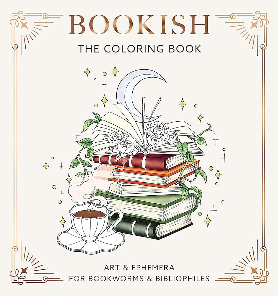 Bookish: The Coloring Book (Art & Ephemera for Bookworms & Bibliophiles) (Dover Adult Coloring Books) cover image