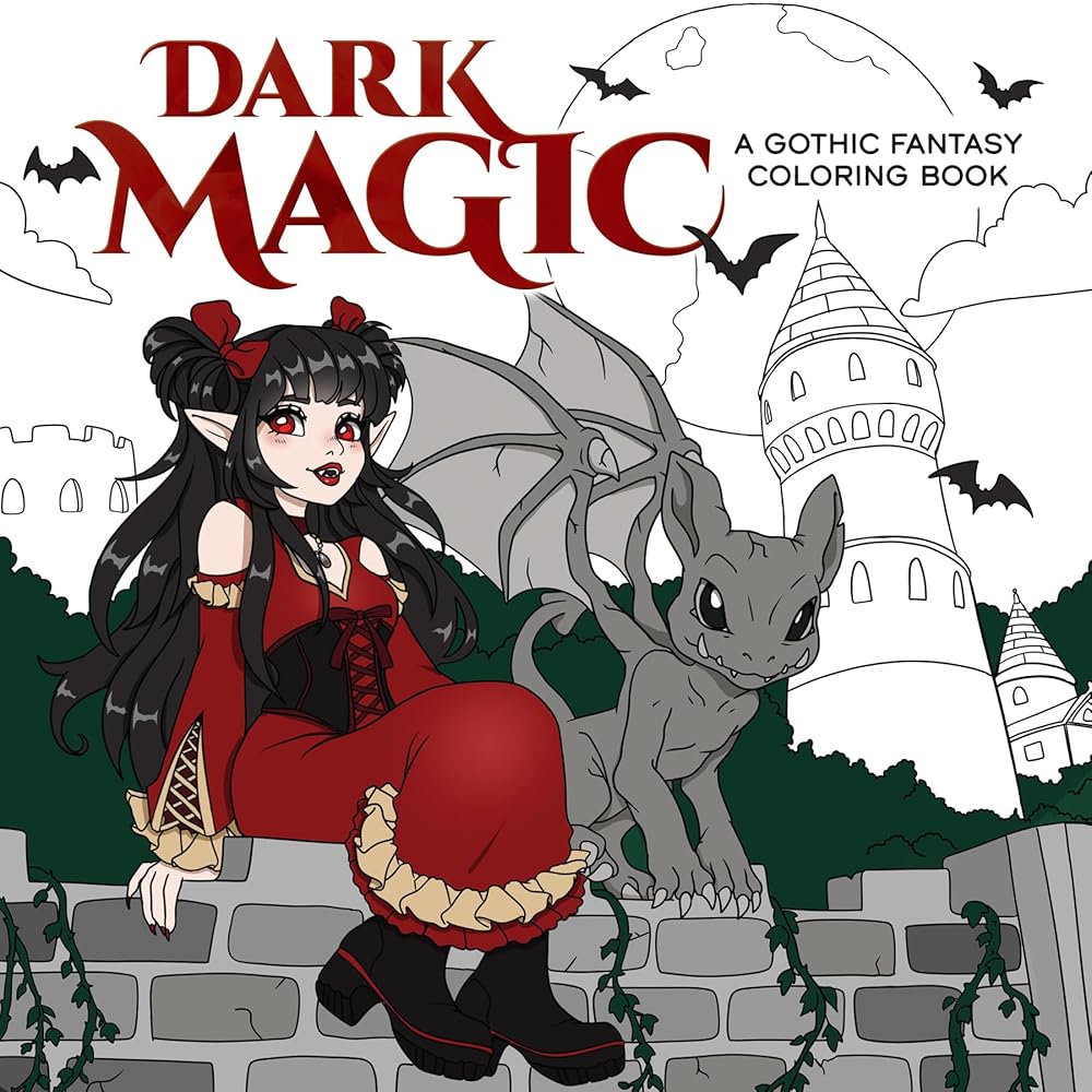 Dark Magic: A Gothic Fantasy Coloring Book (Dover Adult Coloring Books) cover image