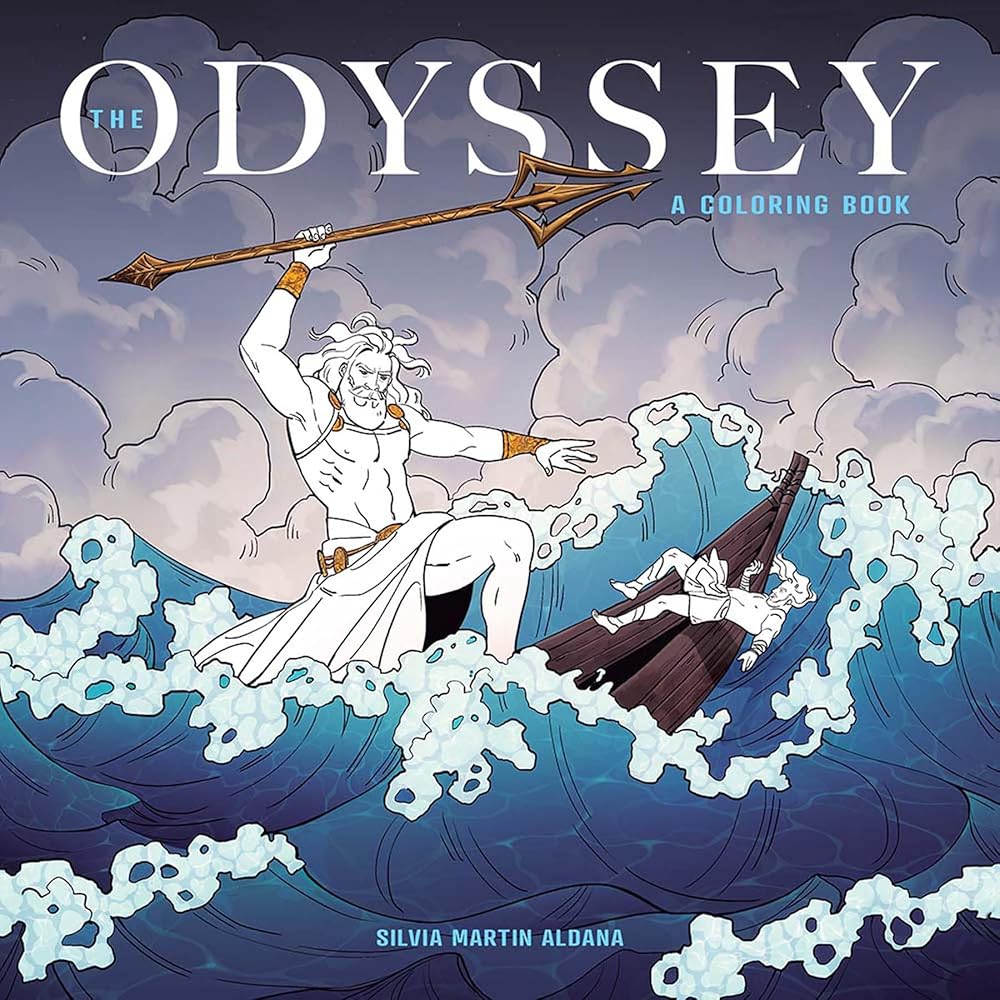 The Odyssey: A Coloring Book: An Epic Journey Through Ancient Greece, Gods, Heroes and Mythical Monsters cover image