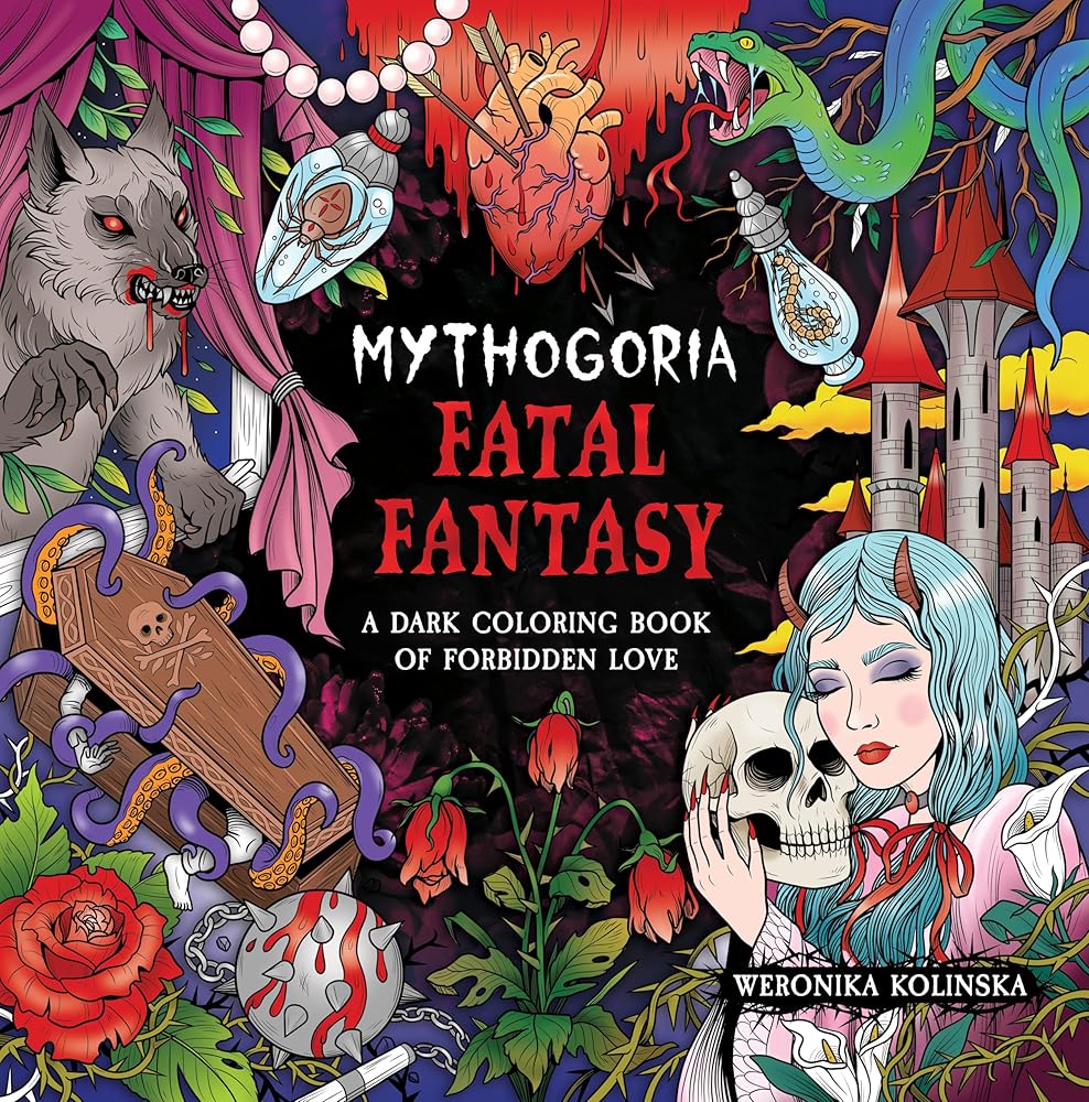 Mythogoria: Fatal Fantasy: A Dark Coloring Book of Forbidden Love cover image