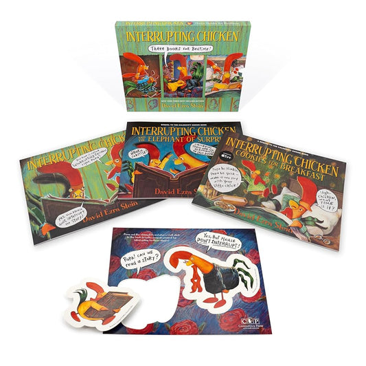 Interrupting Chicken: Three Books for Bedtime: (Box Set of Three Playful Picture Books with Two Press-Out Characters for Interactive Reading Fun for Kids Ages 4-8) cover image