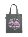 Fourth Wing I Survived Threshing Pink Dragon Tote Bag cover image