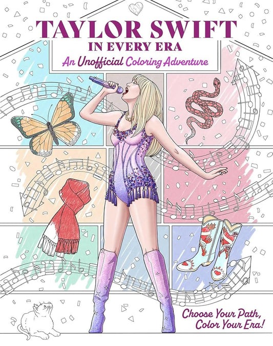 Taylor Swift in Every Era: An Unofficial Coloring Adventure cover image